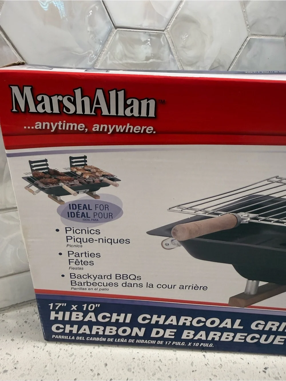 Marsh Allen 17” Hibachi Charcoal Grill Black Tabletop New & Campfire Cookbook - Picture 5 of 7